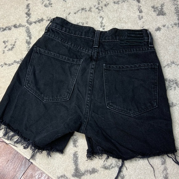 Revice Malibu Black Cutoff Denim Shorts Distressed High Rise Size 25 - Picture 5 of 5